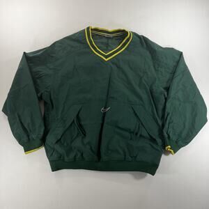 Vintage 90s Nike Center Swoosh Windbreaker V Neck Pullover Mens M Green